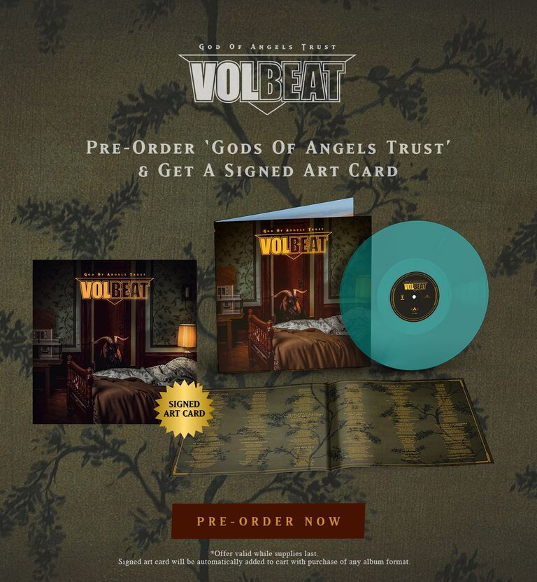 Preorder 'Gods of Angels Trust' and get a free signed artcard! While stocks last. Artcard will be automatically added to cart with purchase of any album format.
